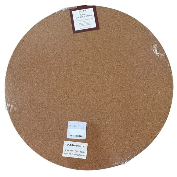 Christmas Cork Backed Hard Placemats 15in Holiday Snowman & Poinsettia 4pc New - Picture 4 of 9